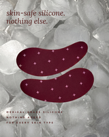 Skin-safe silicone, nothing else. Disturb Me Not reusable under-eye patches on ice. Medical-grade silicone, nothing added, for every skin type.