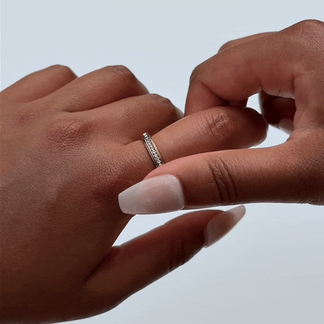 Little Things Rotator Anxi Ring spinning on hand