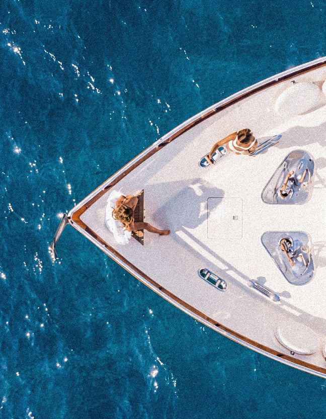 Boat on clear summer water