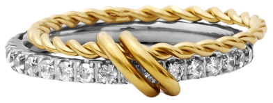 Tied Up Interlocking Anxi Ring in gold